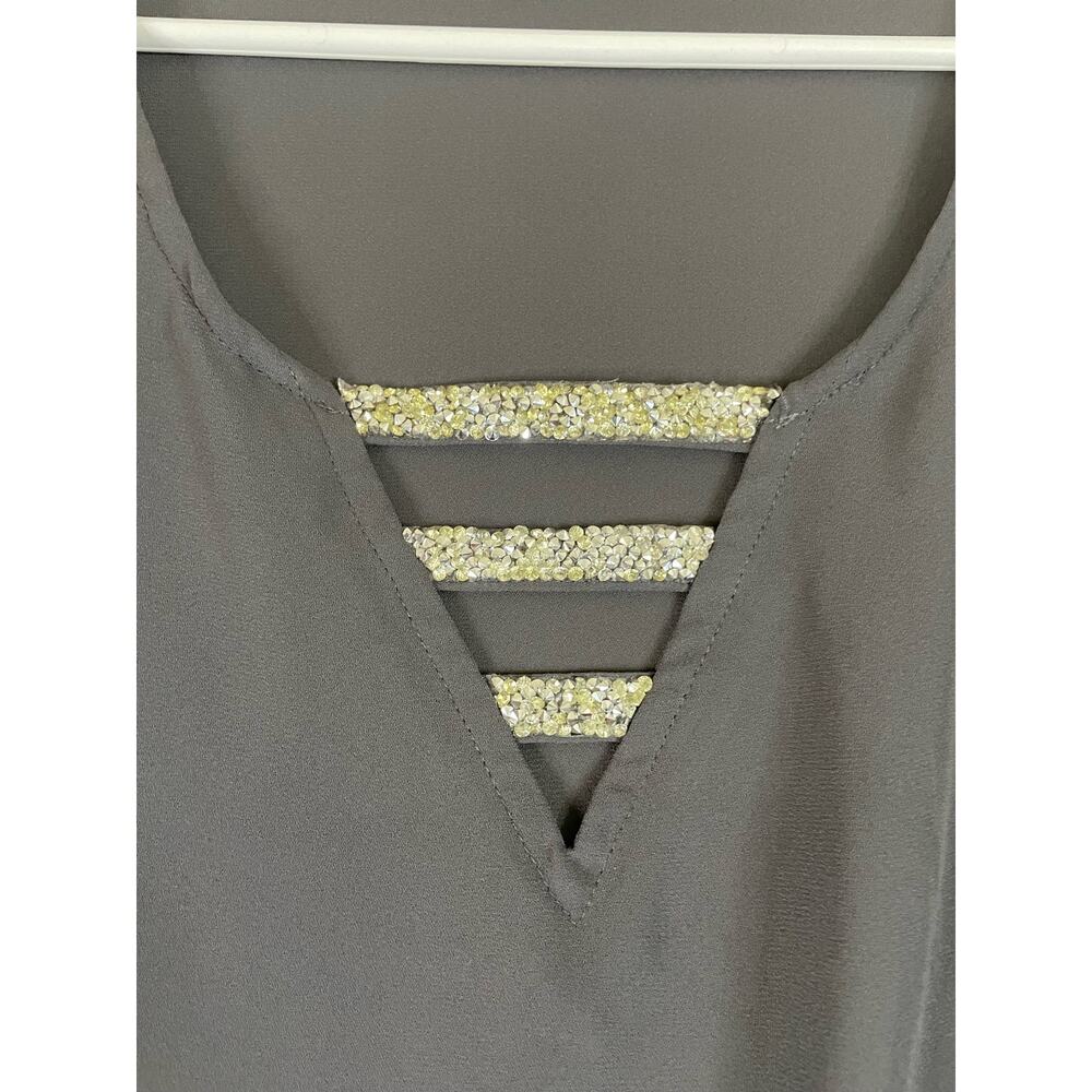 Juicy Couture Large womens blouse long sleeve top bling accent 0635 - Picture 5 of 7